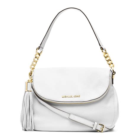 michael kors purses white|Michael Kors white shoulder bag.